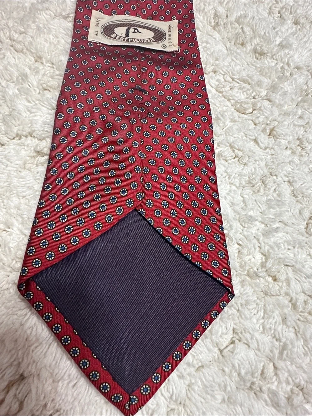 Men's Red Micro-Pattern Silk Tie